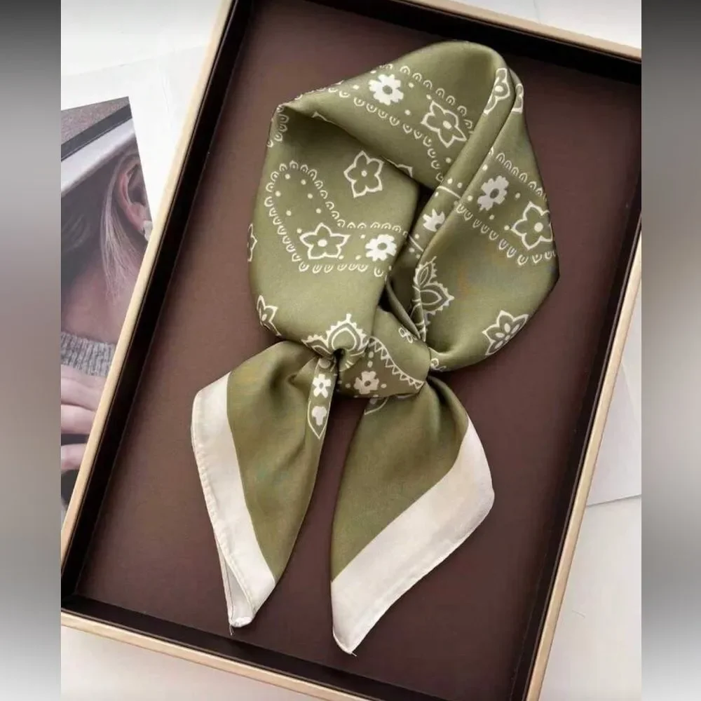 Olive Green Paisley Bandana S87
